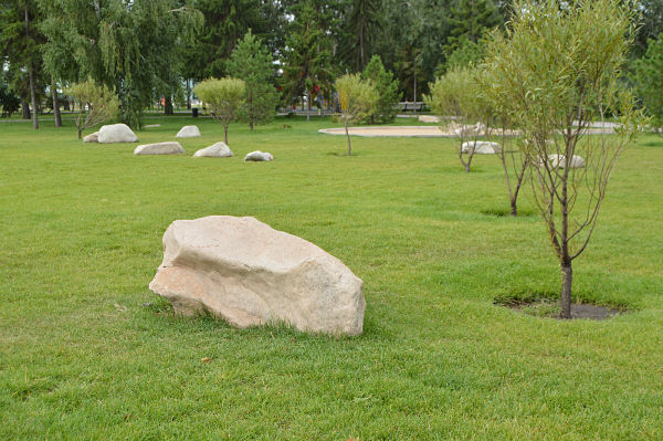 landscaping rock in a large rock garden